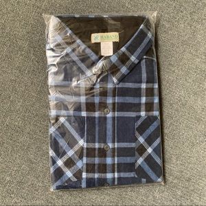 Haband blue and black plaid flannel size XL